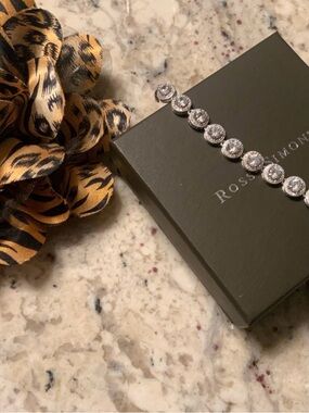BRAND NEW Ross-Simons Silver 925 Tennis Bracelet with Clear Sparkling Stones